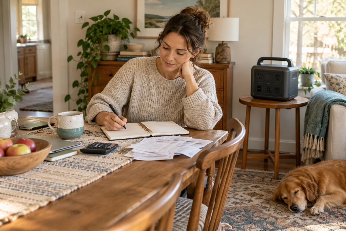 A household compares a portable power station with a long-term purchase notebook